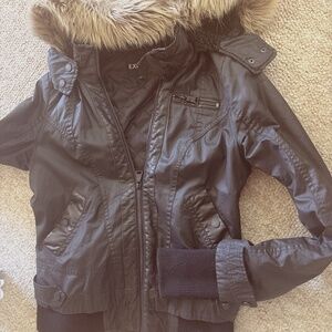 y2k fur lined coat